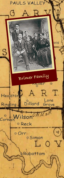 Map of Area and Picture of Brimer Family