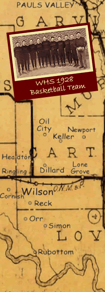 Map of Area and Picture of WHS 1928 Basketball Team